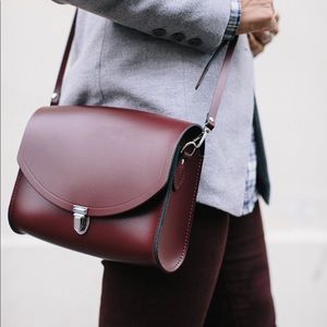 Cambridge Satchel Co Pushlock Satchel- Oxblood